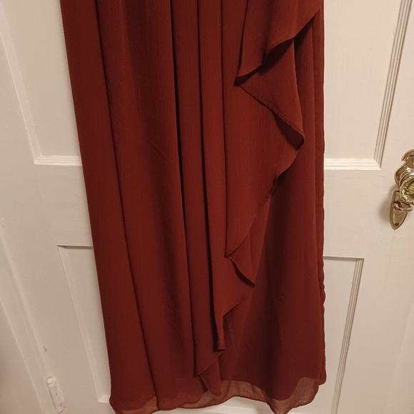 David's Bridal strapless chiffon dress size 8 - Picture 3 of 10